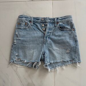 Pistola Light Blue Distressed Jean Shorts
